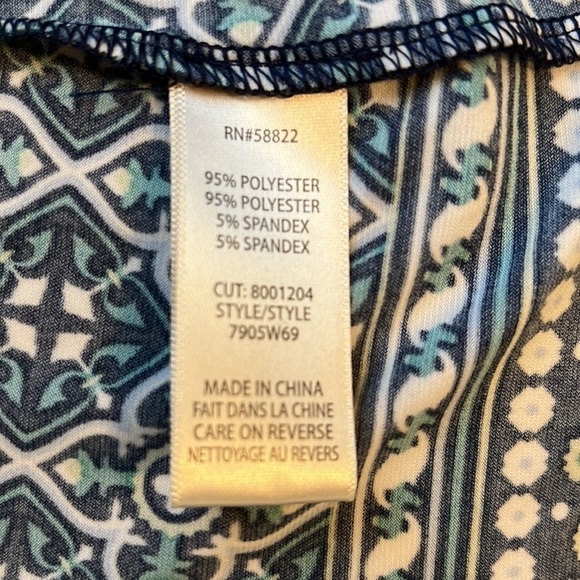 New Without Tags Max Studio Blue and Green VNeck Dress Size Small - Picture 11 of 12